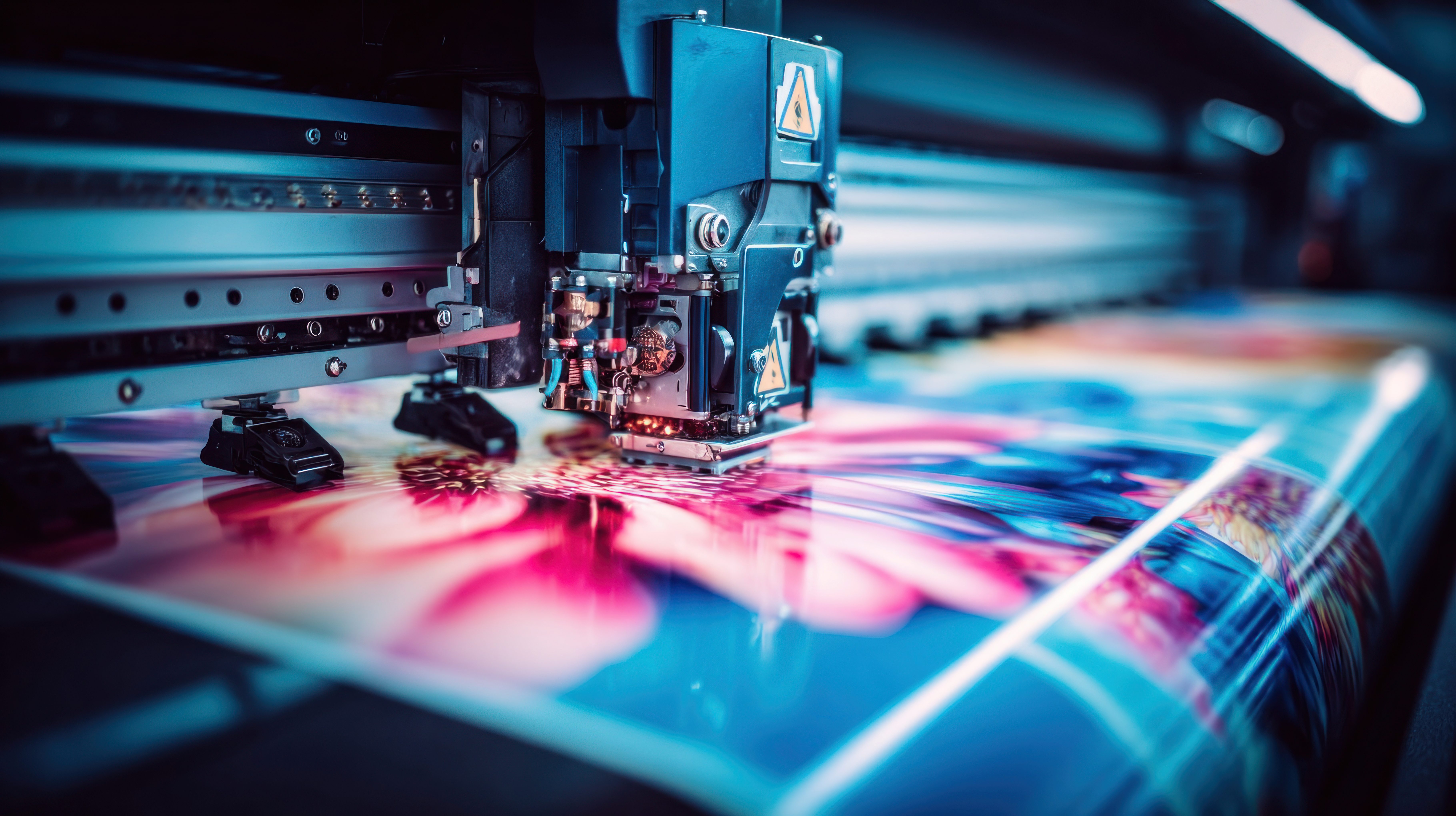 Vinyl banner in production at Digital Media Designs